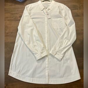 🌟 NWT Women’s J. Jill Crisp White Button Down Tunic Shirt
